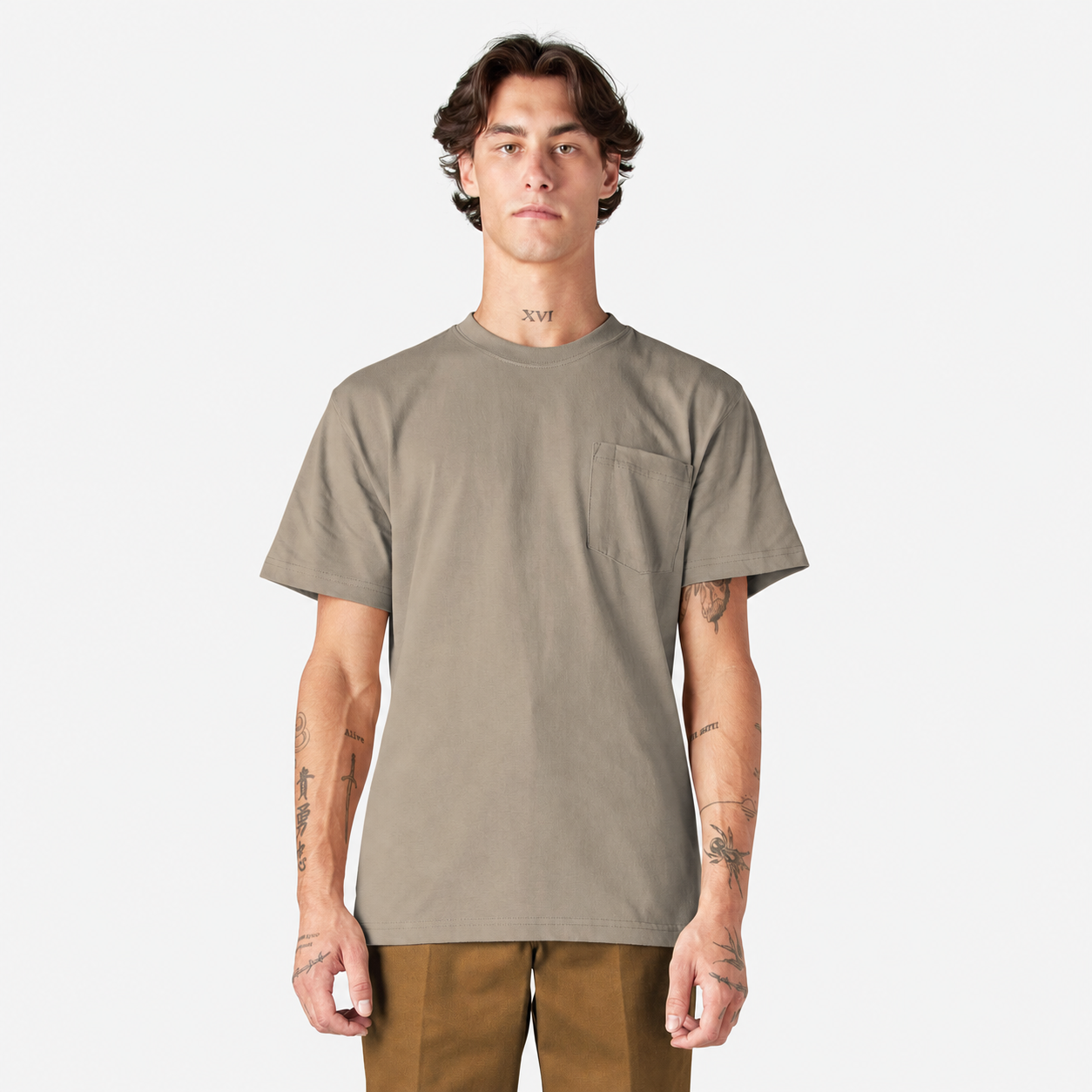 Desert Sand heavyweight pocket tee