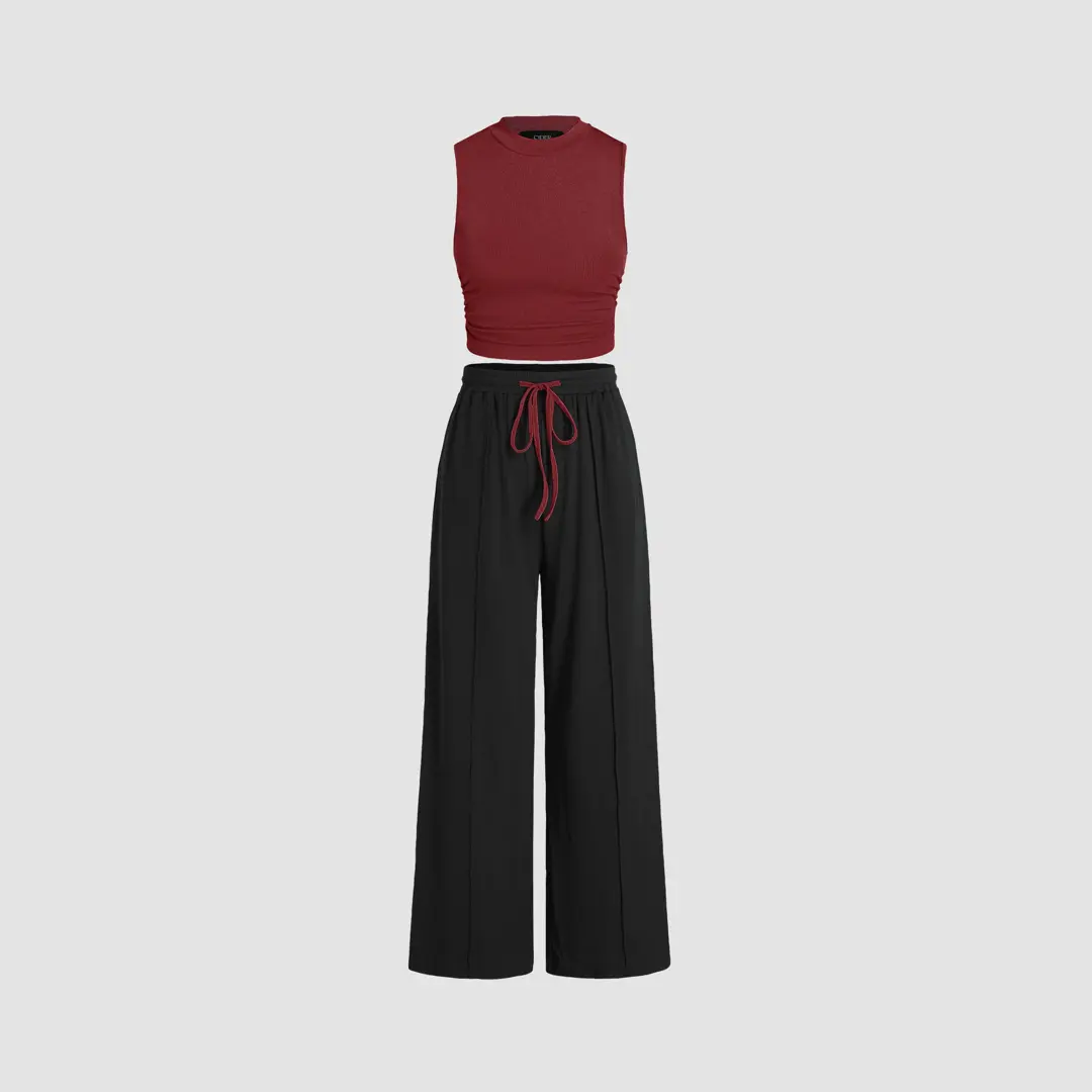 Cider [8 colors, Size 0-26] Tank Top & Elastic Waist Pants Set