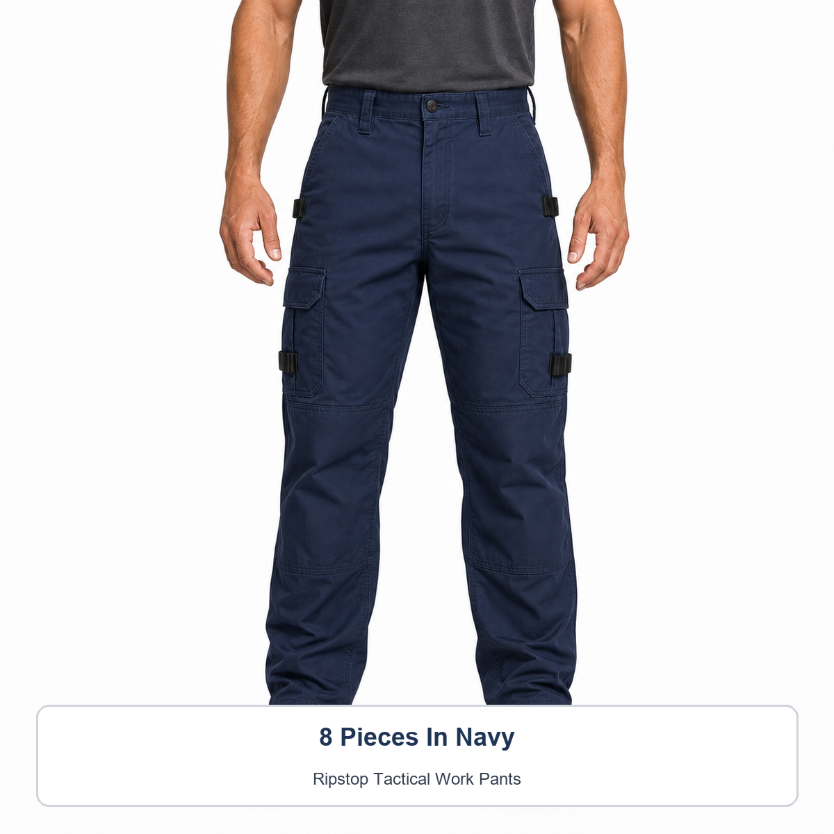 Men's 8-Pack Ripstop Work Pants - 8 Pieces In Navy