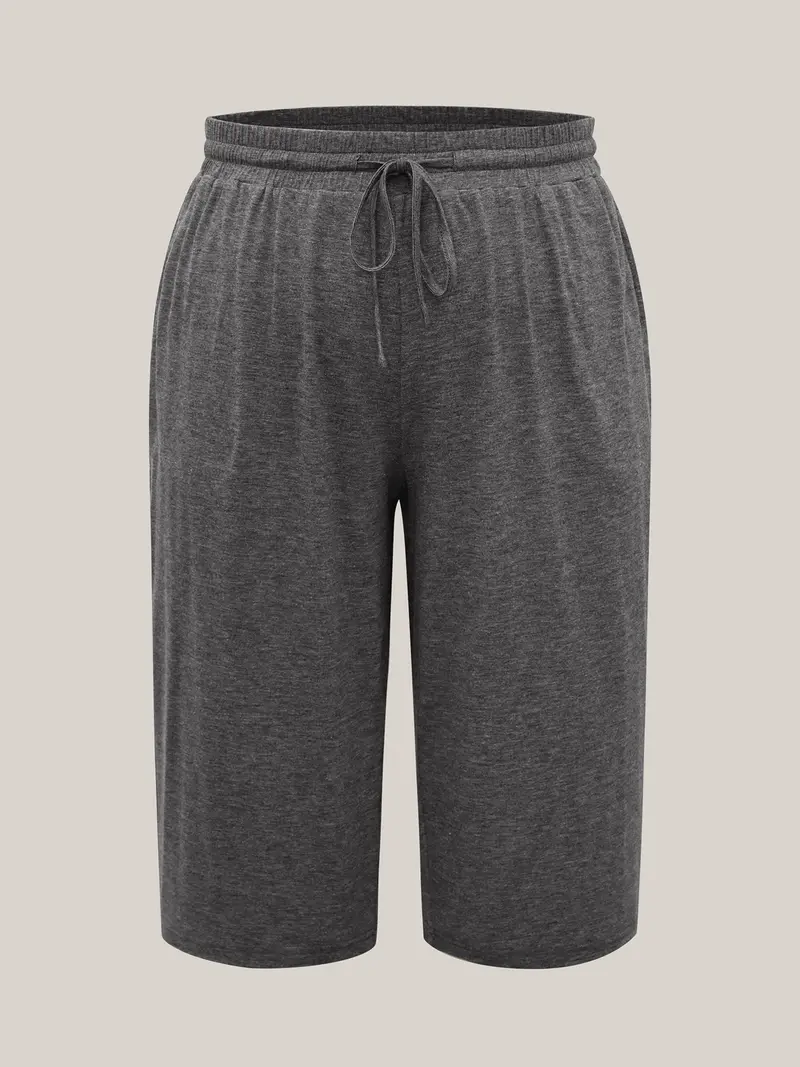 Women's Plus Size Wide-Leg Capri Lounge Baggy Pants
