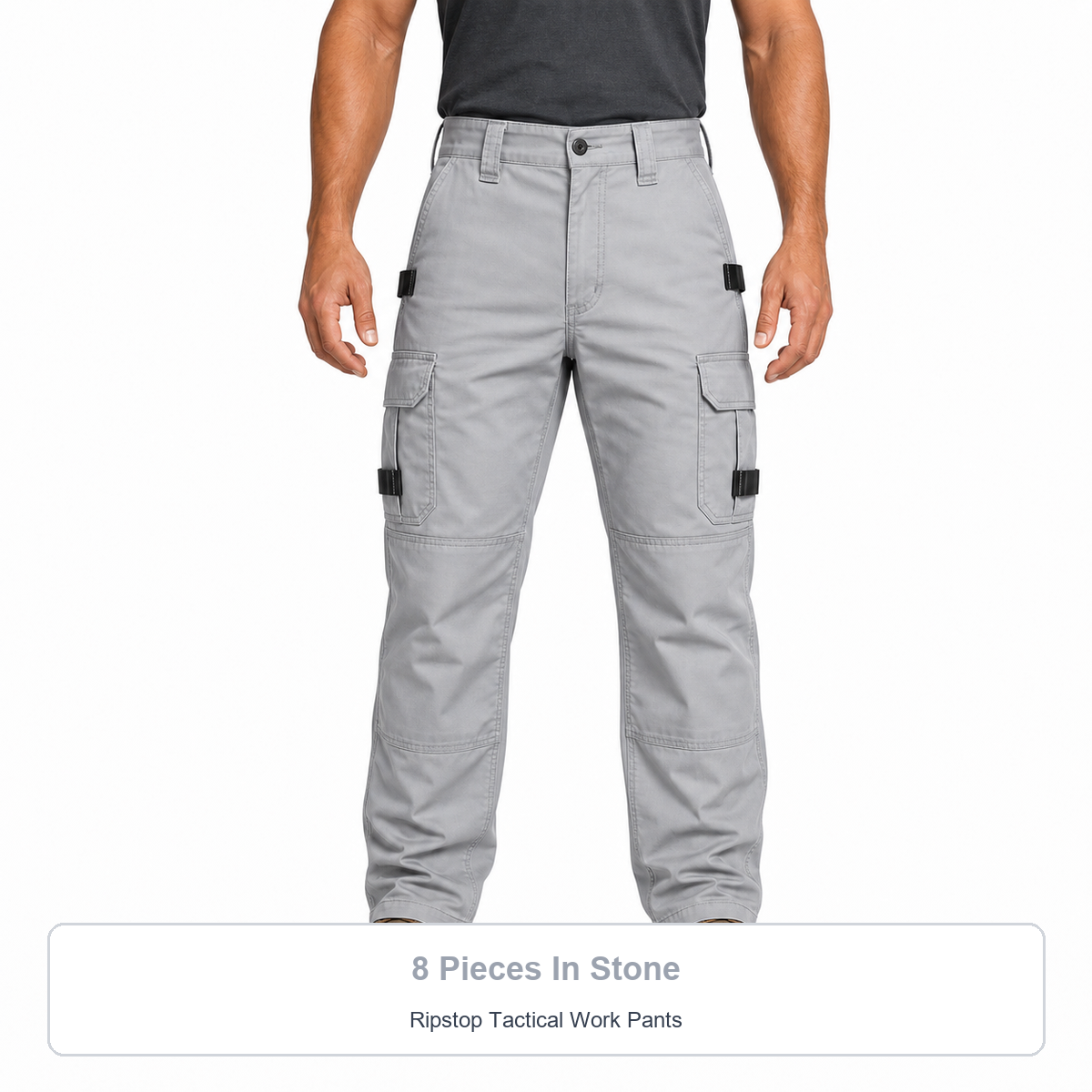 Men's 8-Pack Ripstop Work Pants - 8 Pieces In Stone