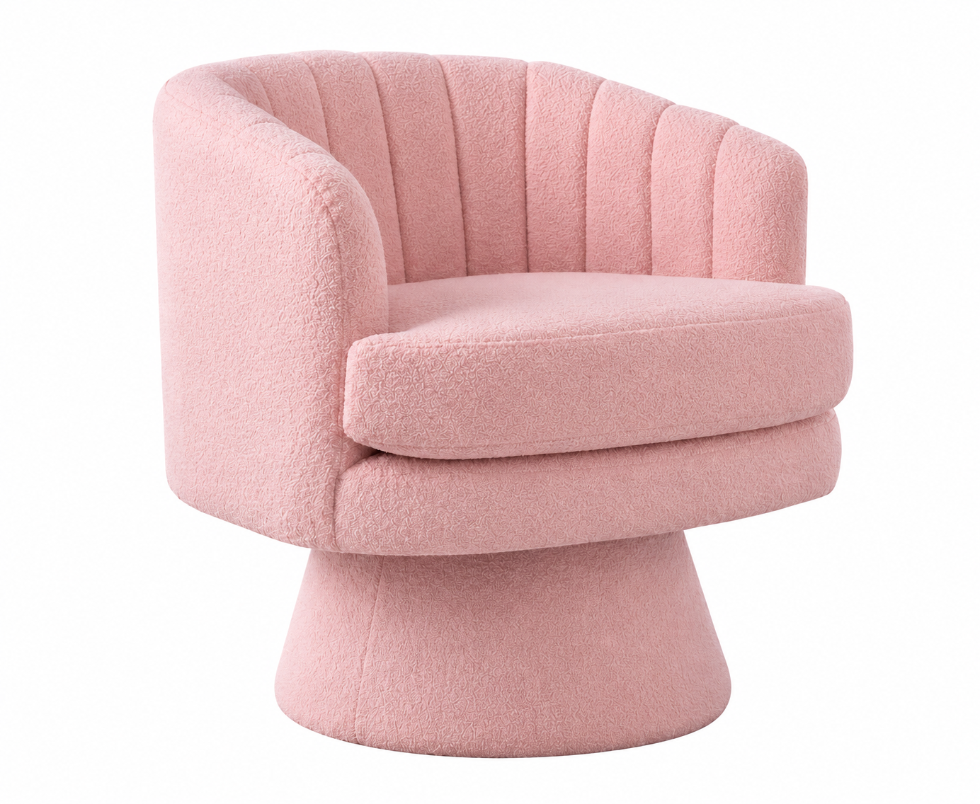 Ebello Swivel Accent Chair, Beige Lambswool