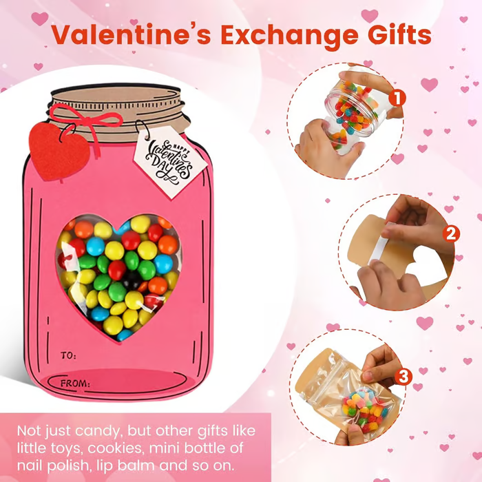 Mason Jar Happy Valentines Day Cards