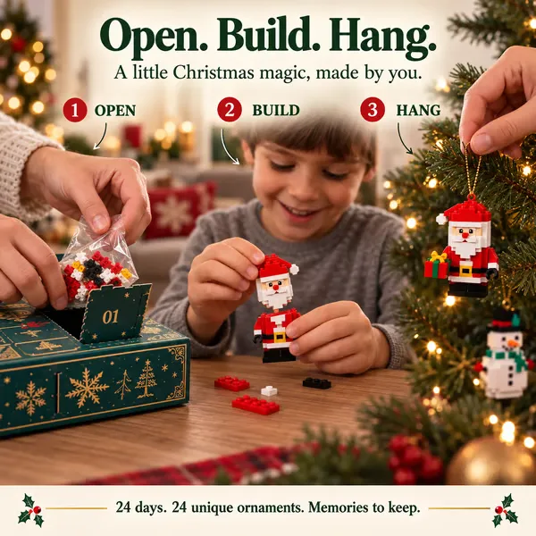 24-Day Mini Christmas Brick Ornament Advent Calendar