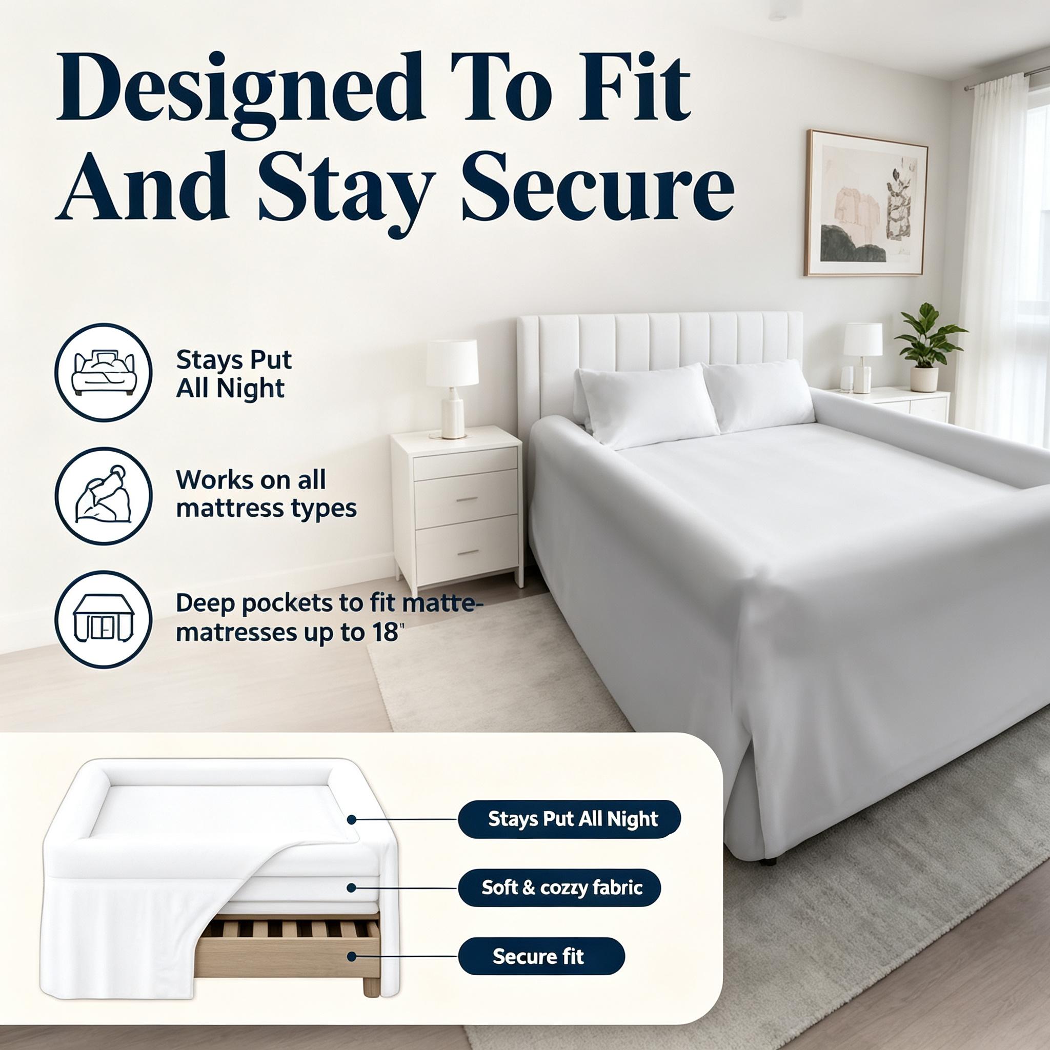 The world's first fitted bed sheetwith soft