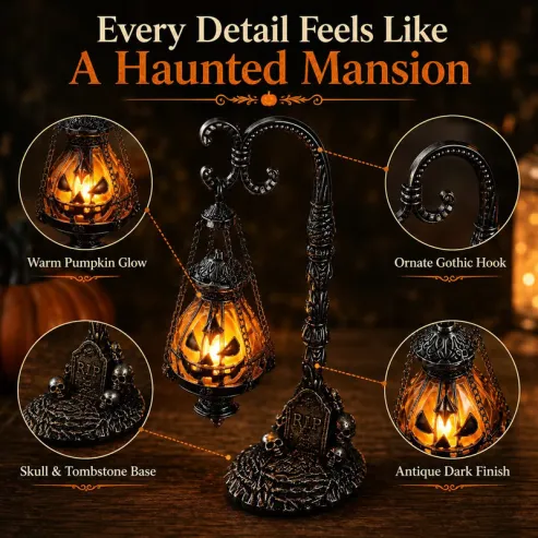 Gothic pumpkin lantern decorative detail