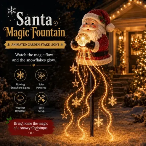 Snowman Magic Fountain - Flowing Snowflake LED Christmas Garden Light