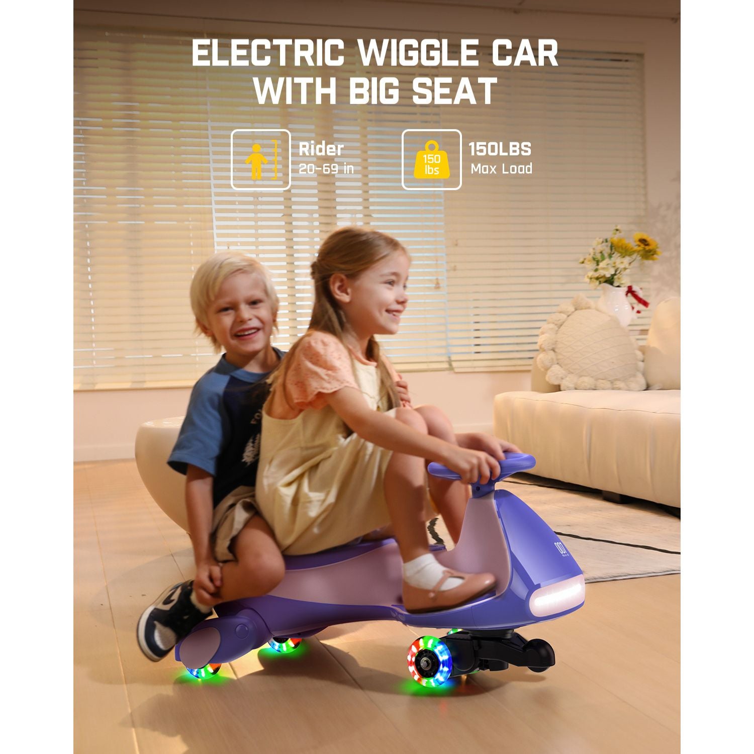 FanttikRide N7 Pro wiggle car - Pink Purple large seat