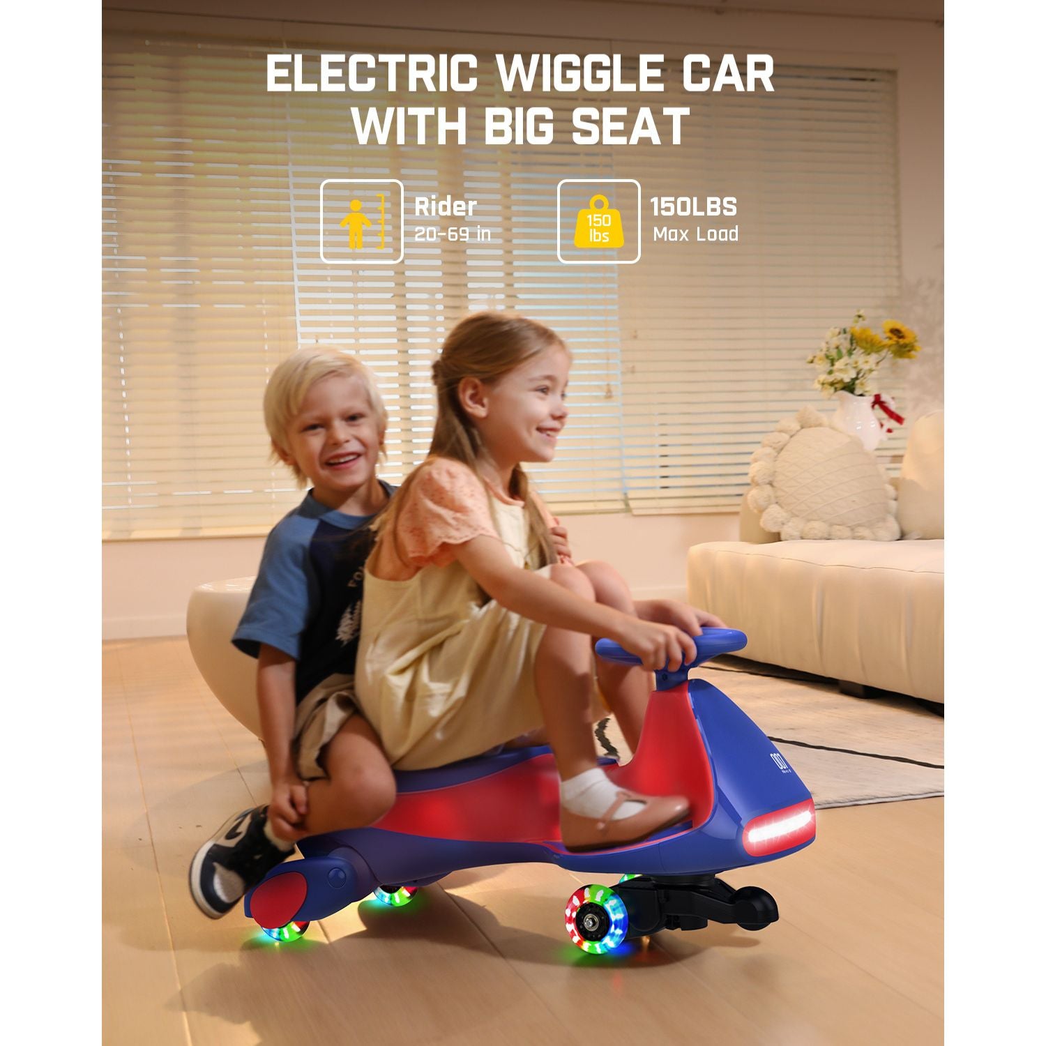 FanttikRide N7 Pro wiggle car - Blue large seat