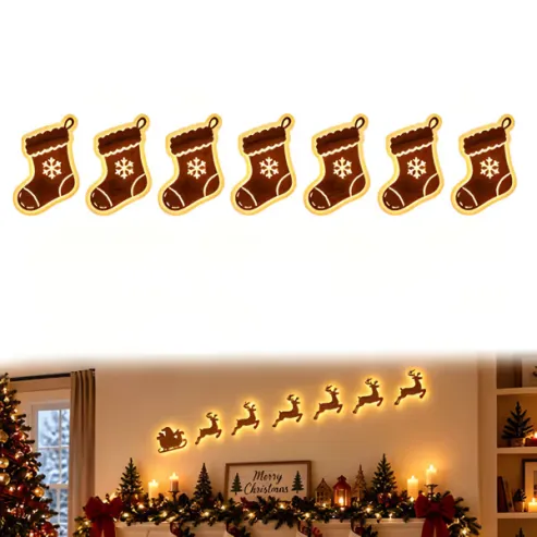 LED Reindeer Wall Decorations - Festive Christmas Lighting