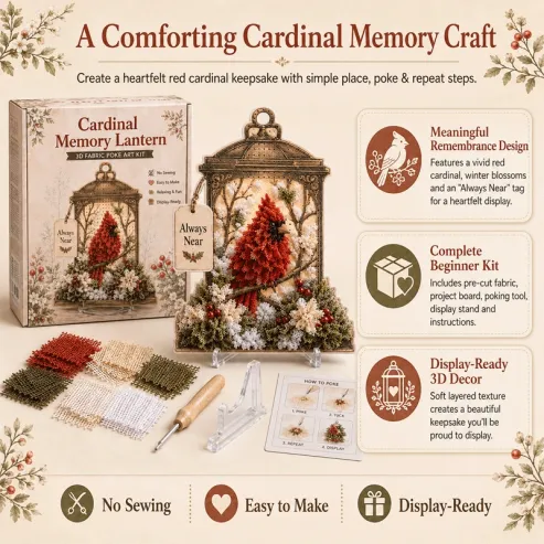 Always Near 3D Fabric Poke Art Memory Lantern Kit