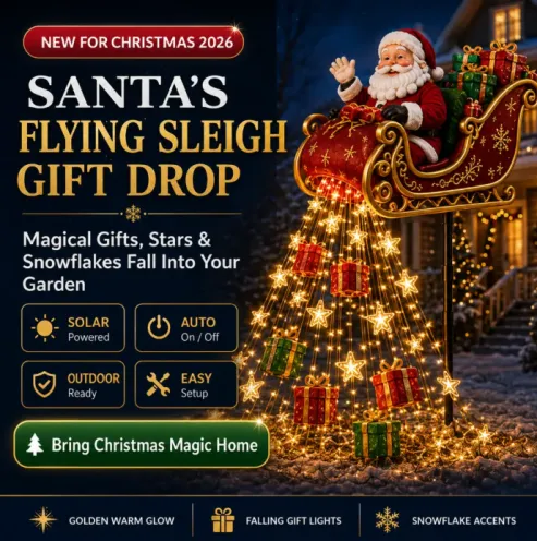 Snowman Magic Fountain - Flowing Snowflake LED Christmas Garden Light