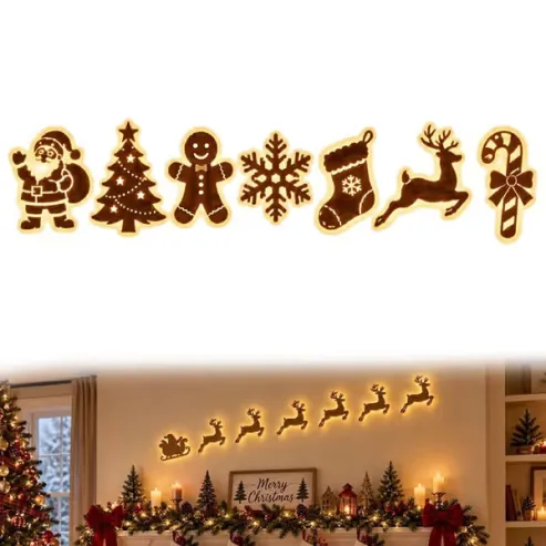 LED Reindeer Wall Decorations - Festive Christmas Lighting