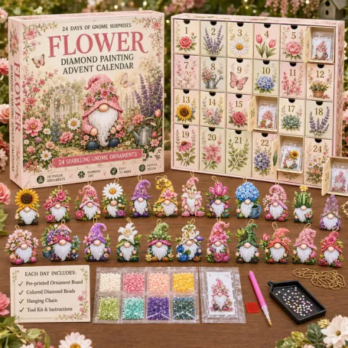 Flower 24-day calendar and kit contents