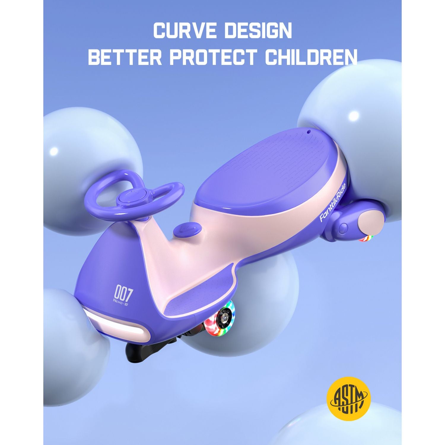 FanttikRide N7 Pro wiggle car - Pink Purple body design
