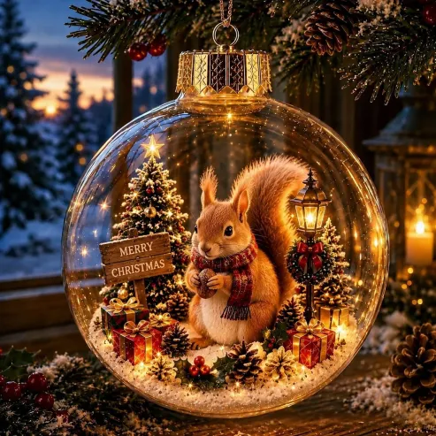 Glowing Christmas Diorama Ornament