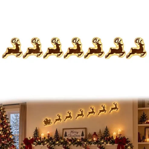 LED Reindeer Wall Decorations - Festive Christmas Lighting