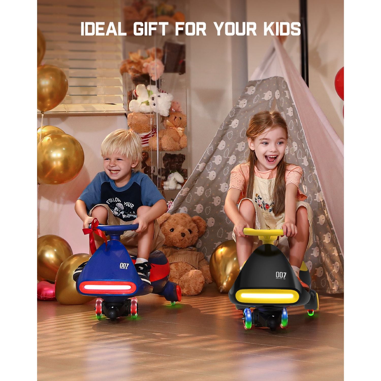 FanttikRide N7 Pro wiggle car - Blue and Yellow play scene
