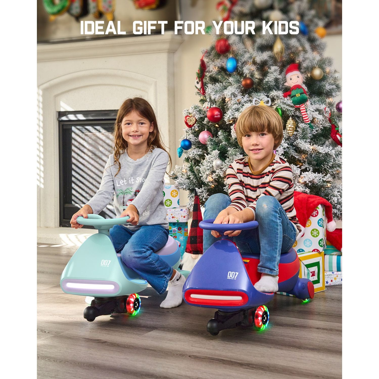 FanttikRide N7 Pro wiggle car - Glacier Blue holiday scene