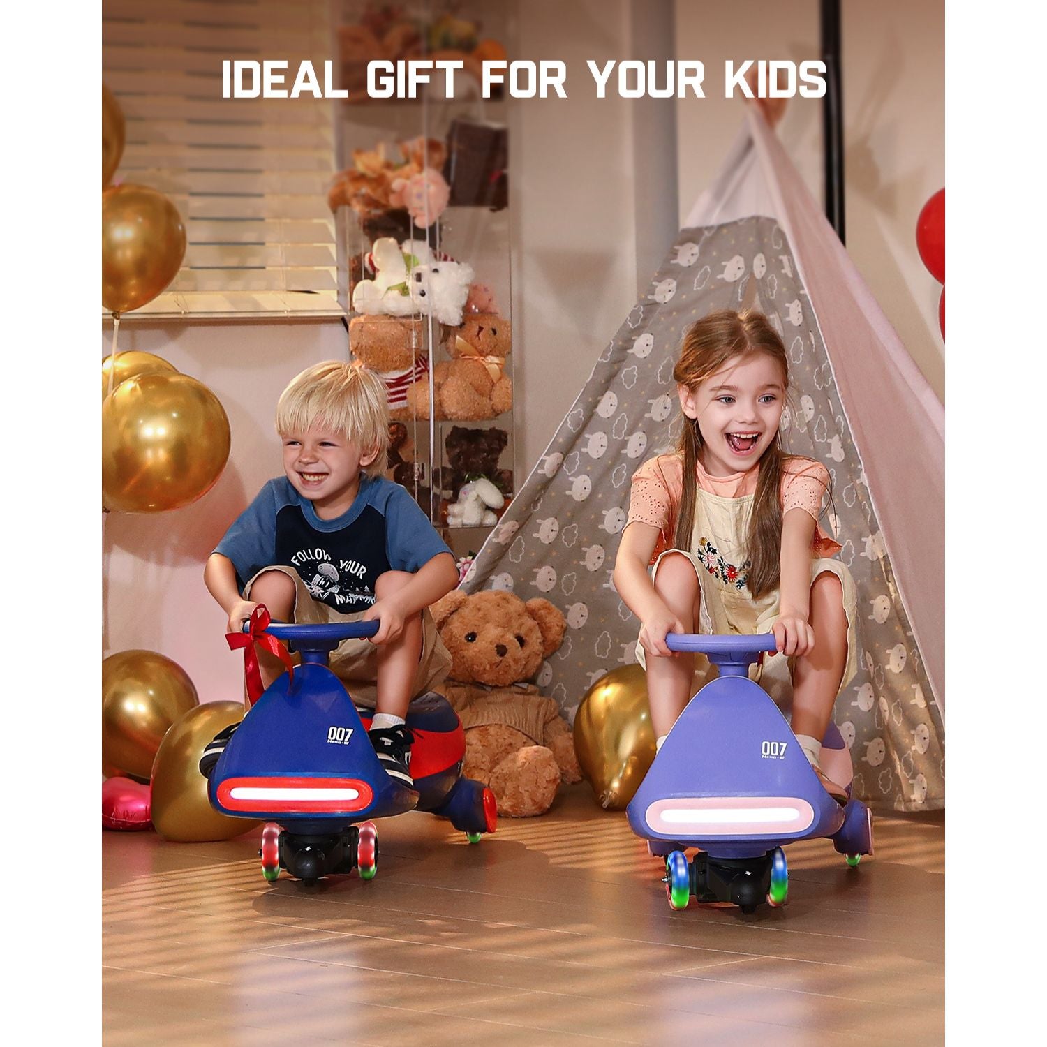 FanttikRide N7 Pro wiggle car - Blue and Pink Purple play scene