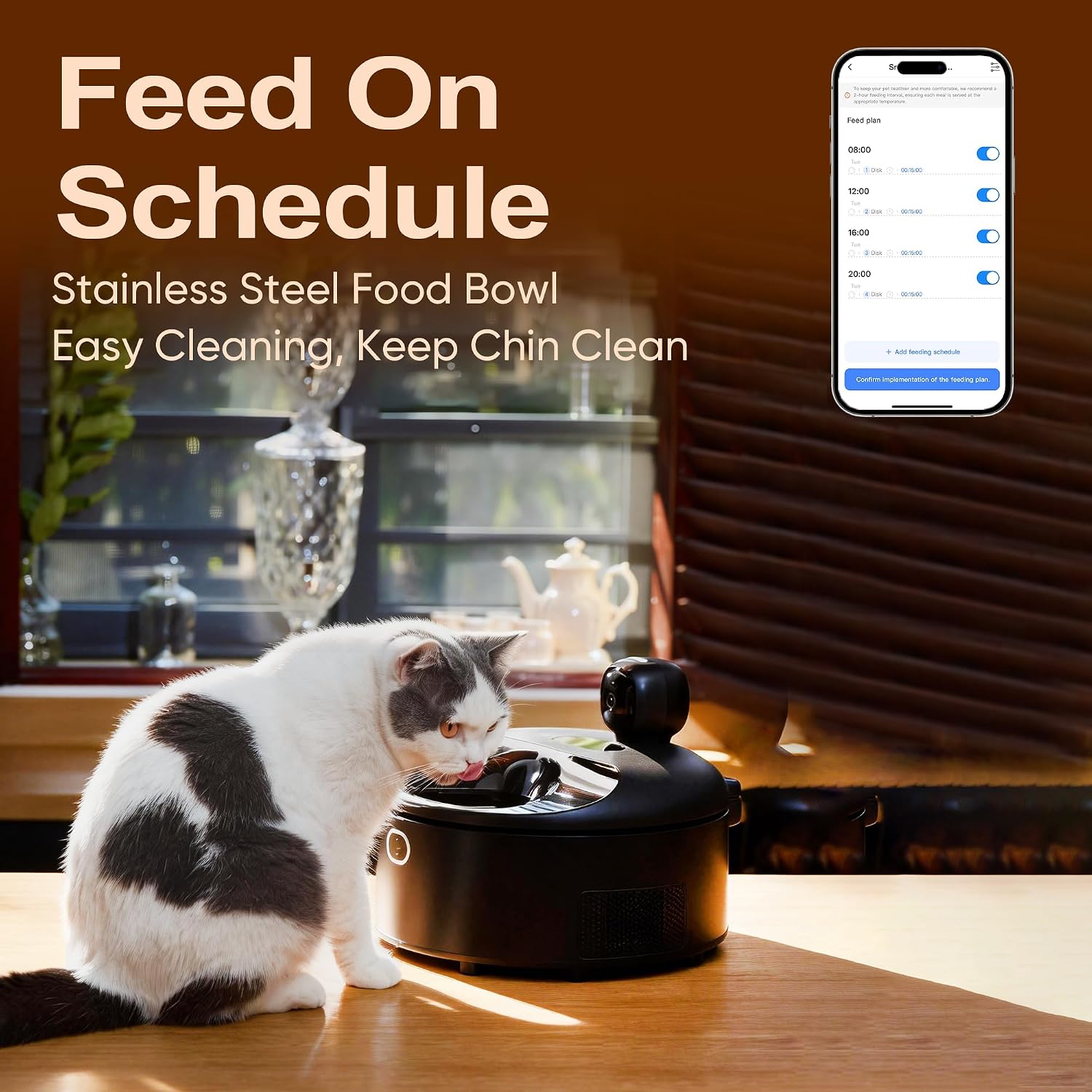 Wet Food Automatic Cat Feeder with Camera
