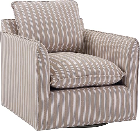 Modern Swivel Accent Chair with Thick Back Cushion