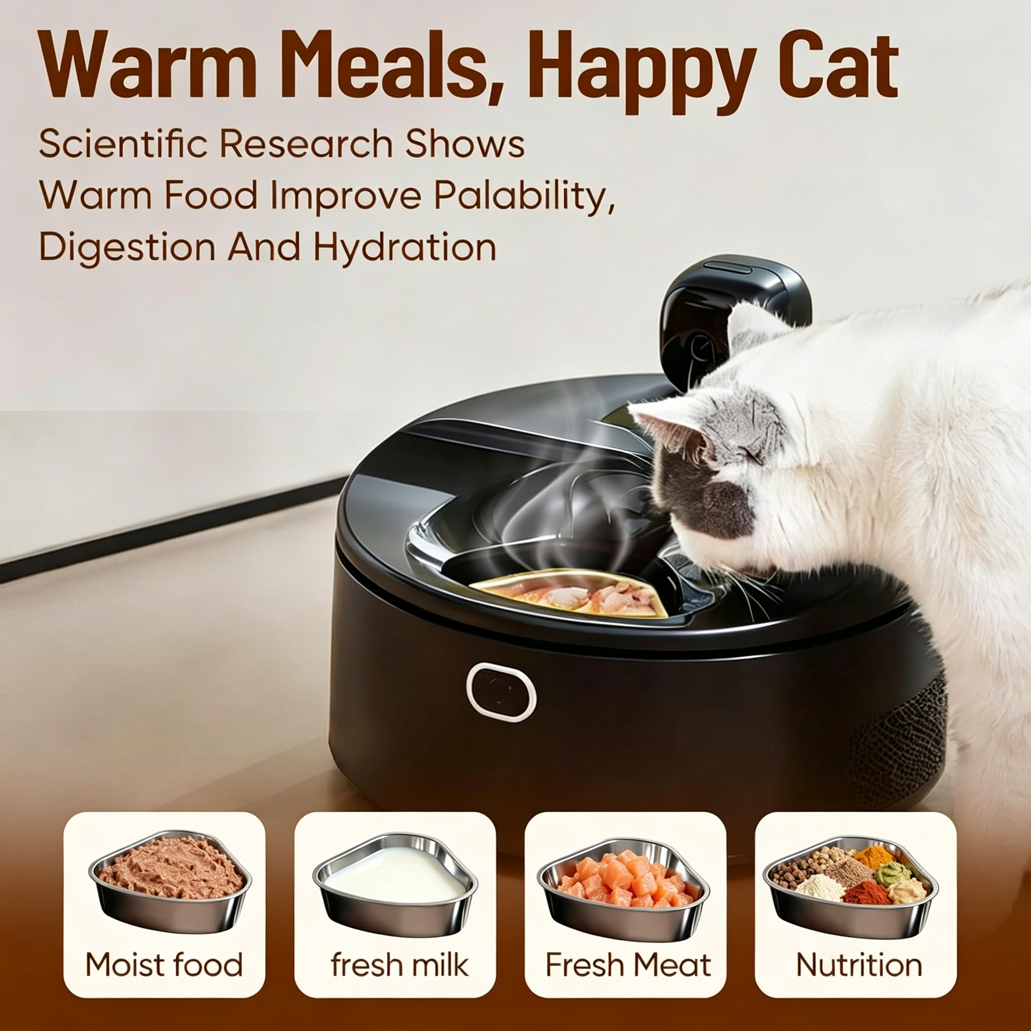 Wet Food Automatic Cat Feeder with Camera
