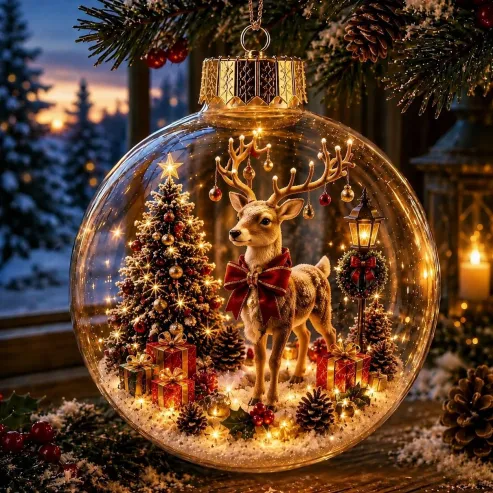 Glowing Christmas Diorama Ornament