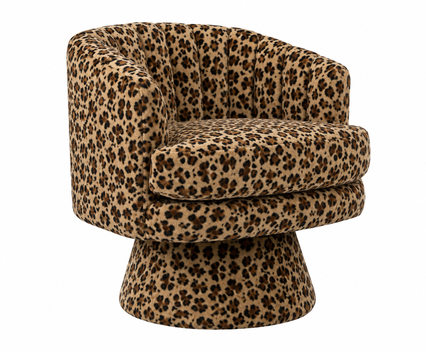 Ebello Swivel Accent Chair, Beige Lambswool