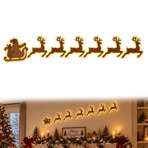LED Reindeer Wall Decorations - Festive Christmas Lighting