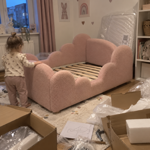 Evening customer photo of the chair and footrest in a compact study