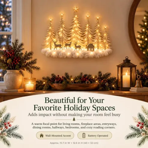 Lighted Christmas Woodland Forest Wall Decor
