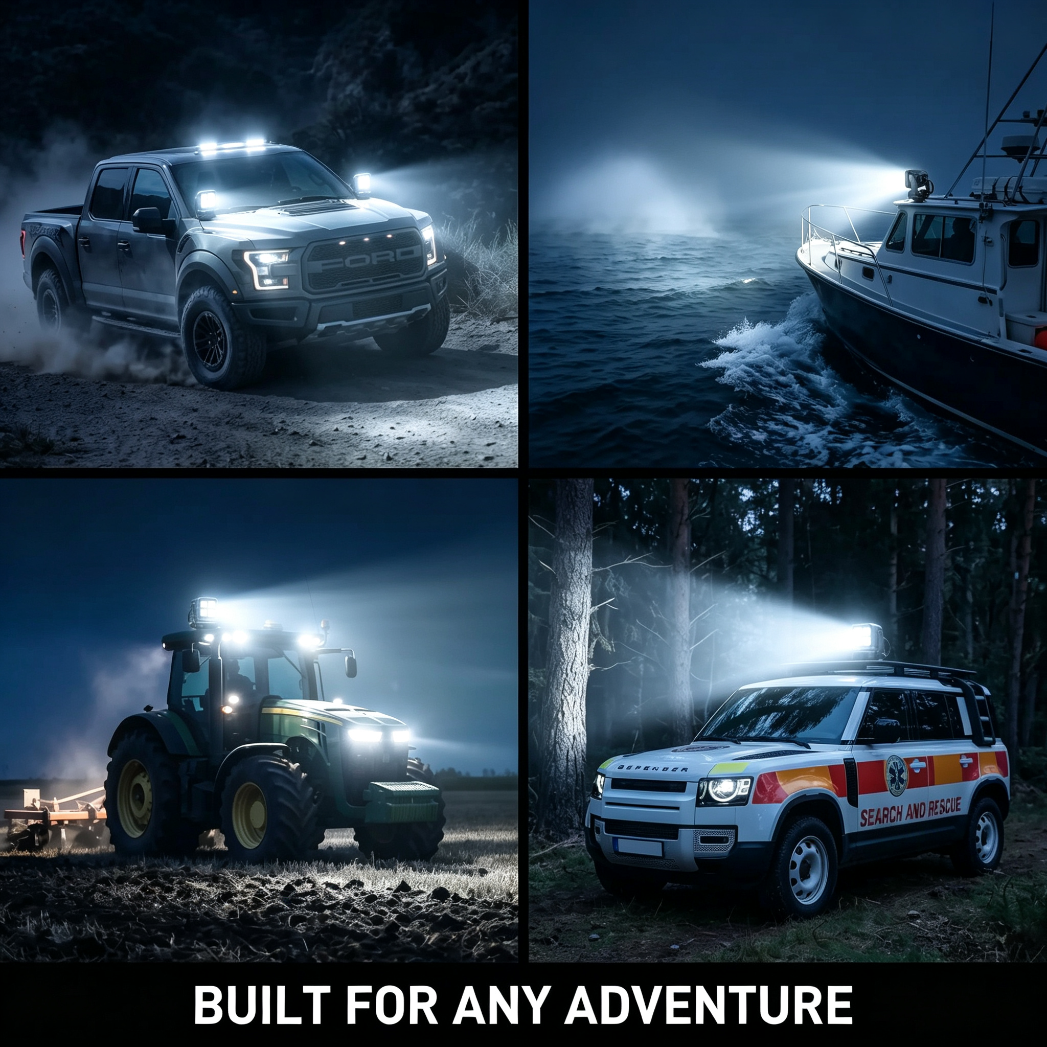 40W 4800LM Rotating Off-Road LED Spotlight with Joystick Control – IP67 Waterproof
