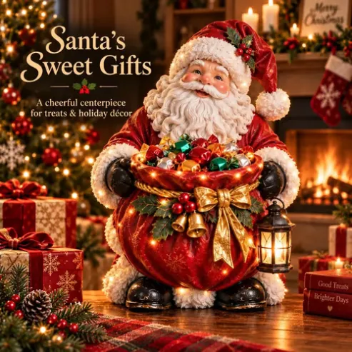 Lighted Christmas Candy Bowl Collection - 5 Festive Holiday Designs