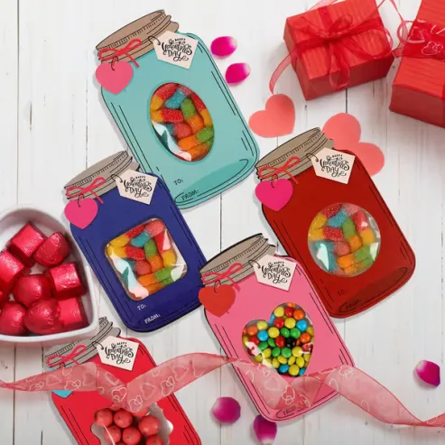 Mason Jar Happy Valentines Day Cards
