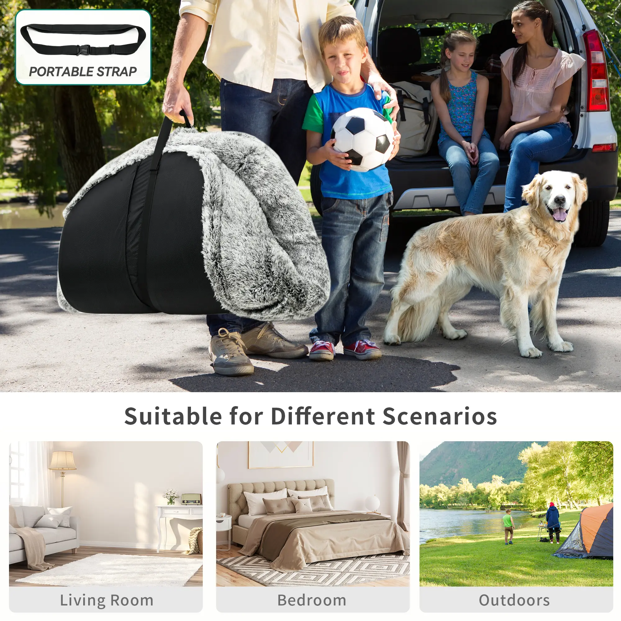 Extra-large memory foam human and dog bed product image 8