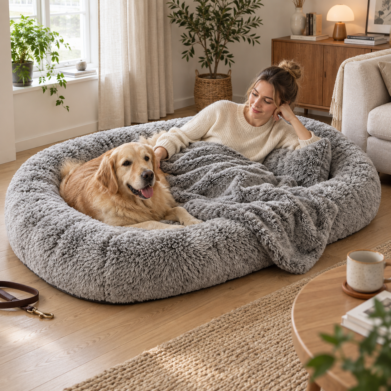 79-inch memory foam human dog bed — original gallery image 1