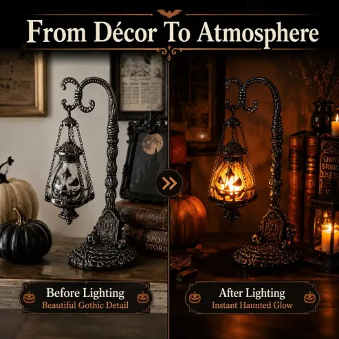 Gothic Pumpkin Lantern Stand