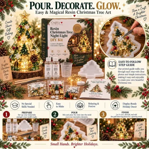 DIY Christmas Tree Night Light Kit - Step-by-Step Guide Included