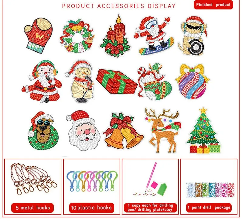 Set B fifteen pendant designs with five metal and ten plastic hooks