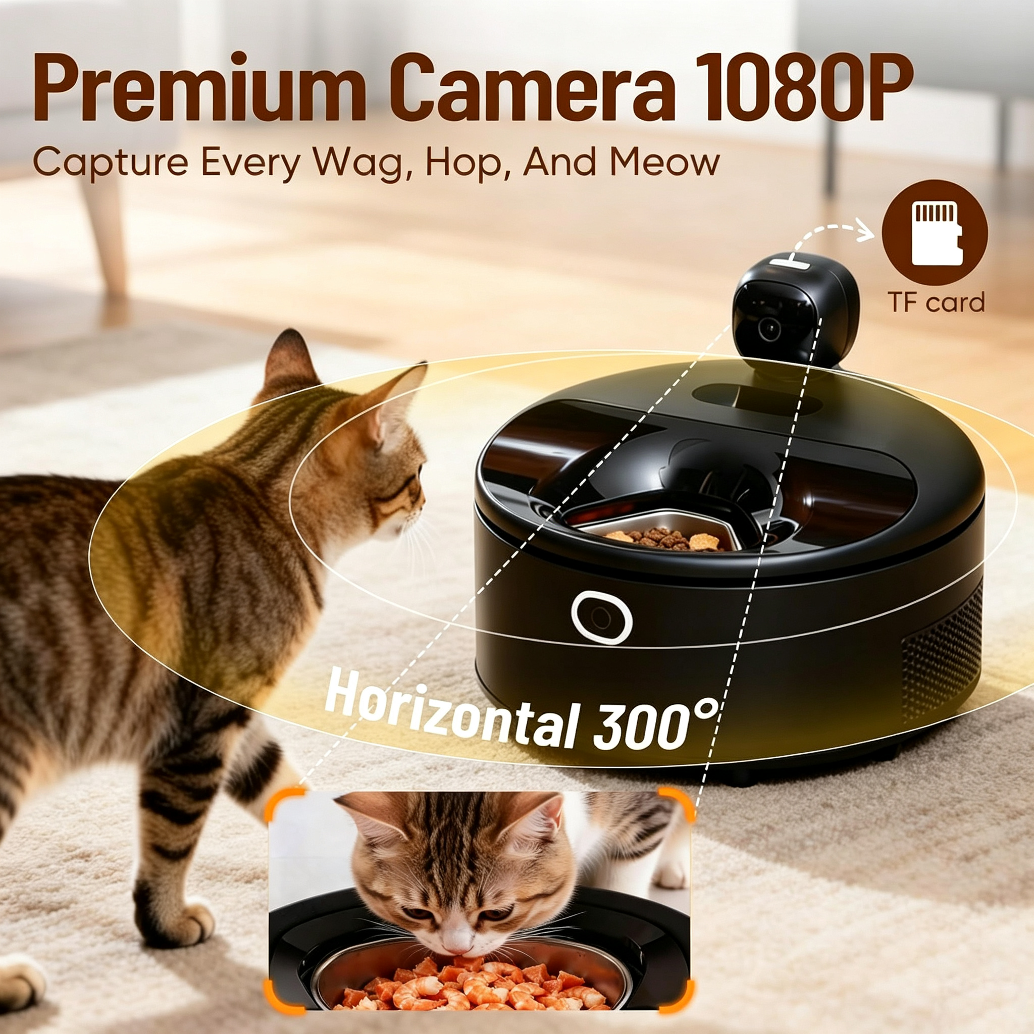Wet Food Automatic Cat Feeder with Camera