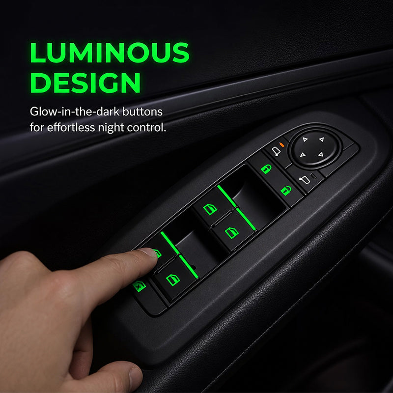 ✨Car Window Lift Switch Luminous Stickers - Colorful Night Glow Warning Button Decal✨