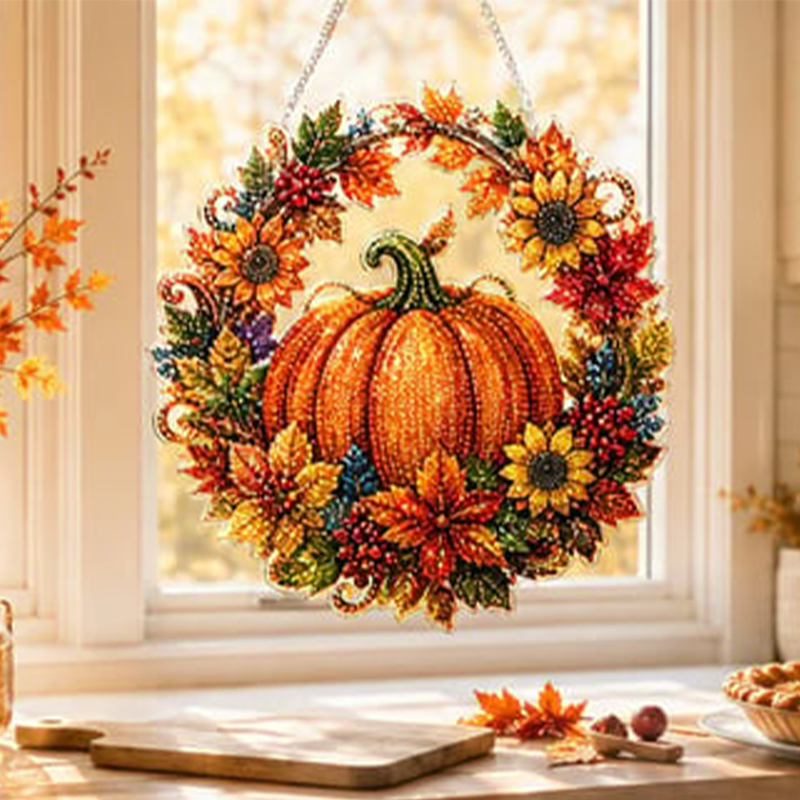 🎃Portable Creative Lovely Pumpkin Diamond Painting Hanging Ornament Kit
