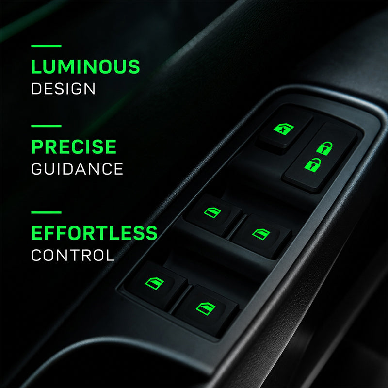 ✨Car Window Lift Switch Luminous Stickers - Colorful Night Glow Warning Button Decal✨