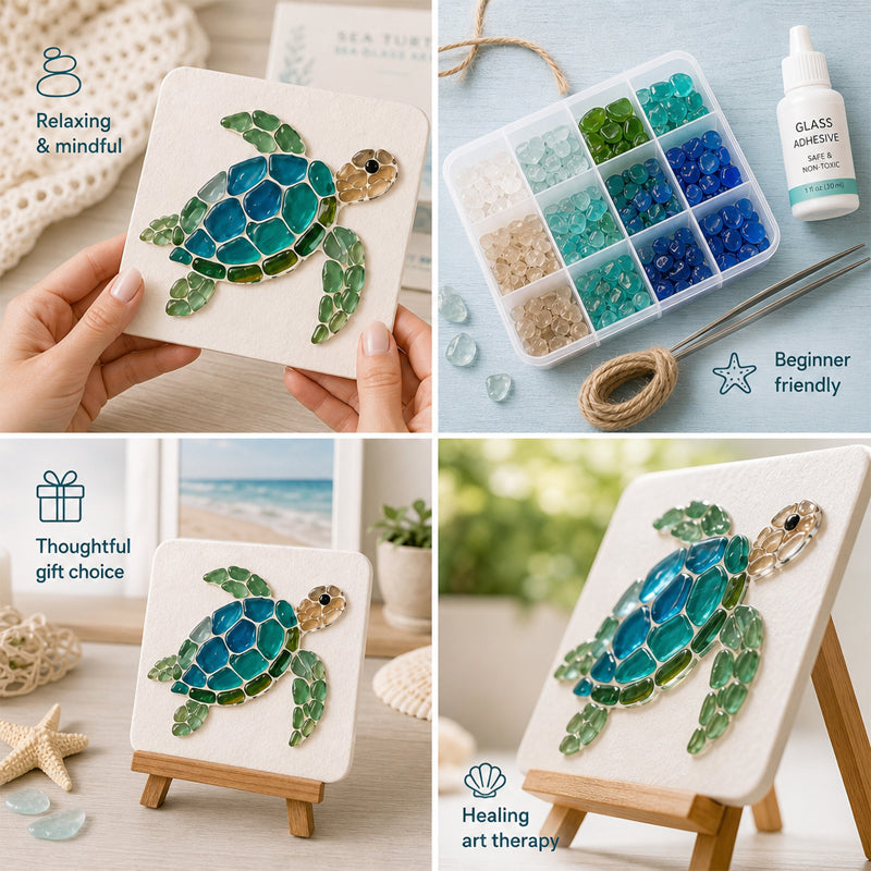 🌊Sea Glass Art Kit – Create Stunning Mosaic Masterpiece🎨