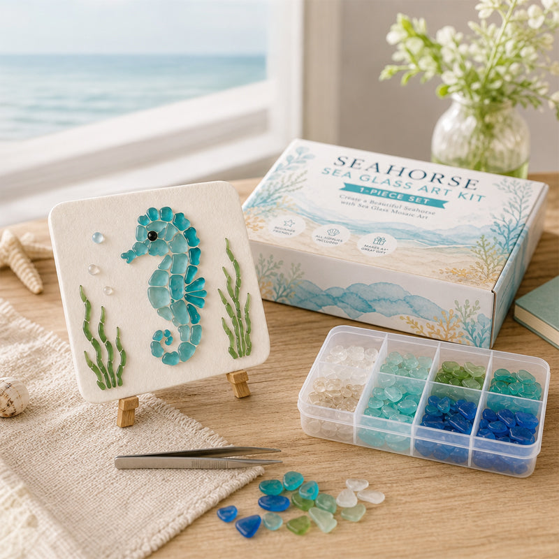 🌊Sea Glass Art Kit – Create Stunning Mosaic Masterpiece🎨