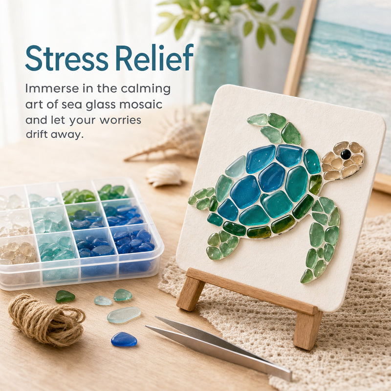 🌊Sea Glass Art Kit – Create Stunning Mosaic Masterpiece🎨