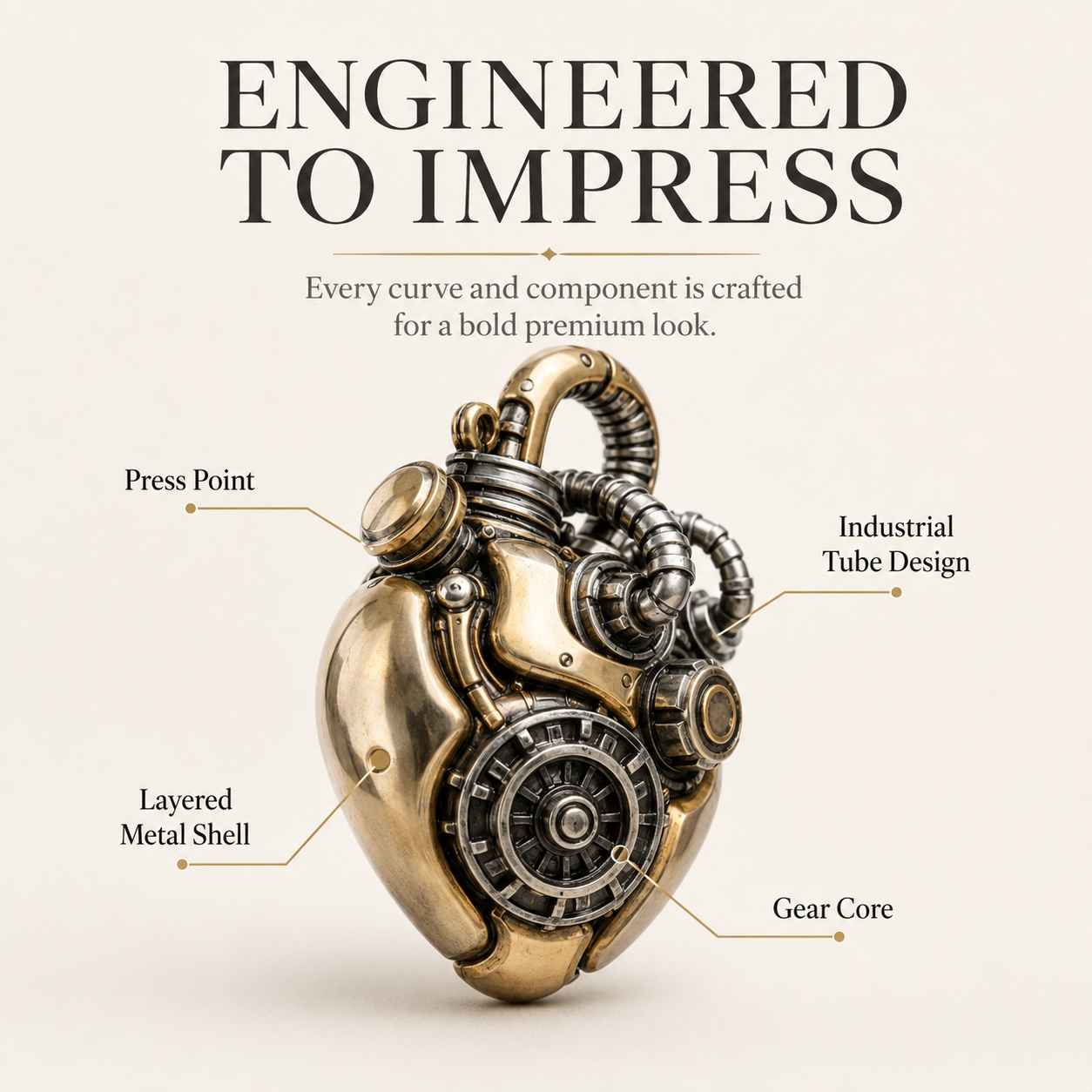⚙️ Mechanical Heart Pendant