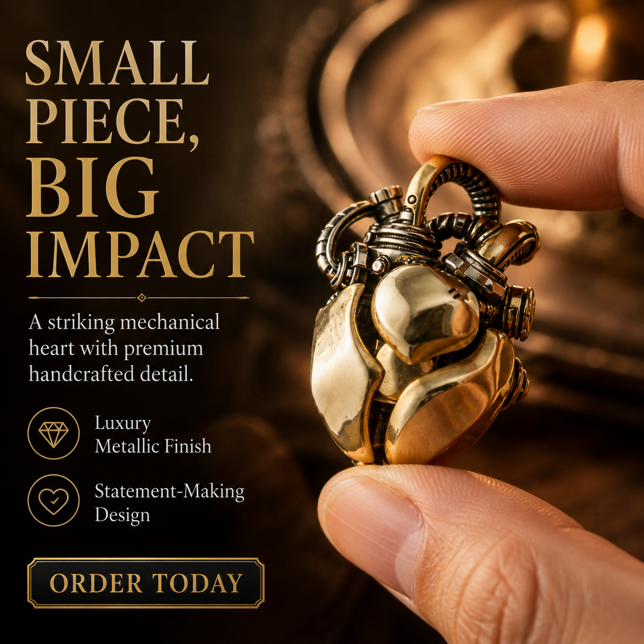 ⚙️ Mechanical Heart Pendant