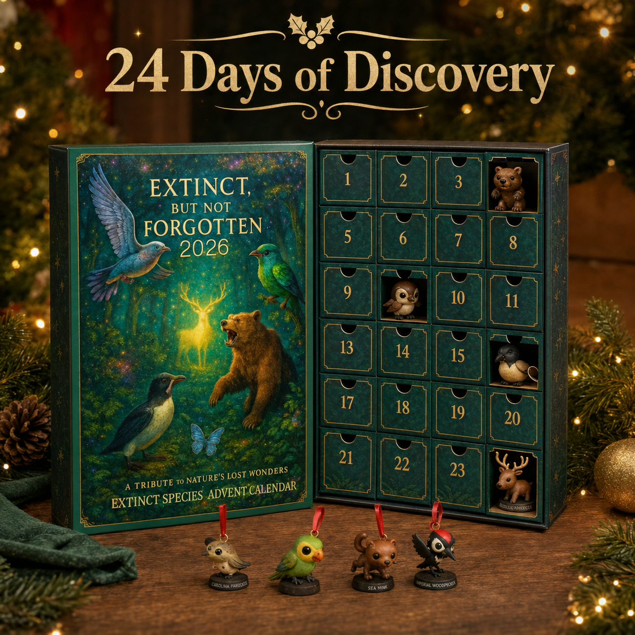 🦉✨Extinct Species Christmas Ornament Advent Calendar 🦉✨